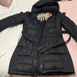 Burberry Black Hooded Puffer Coat